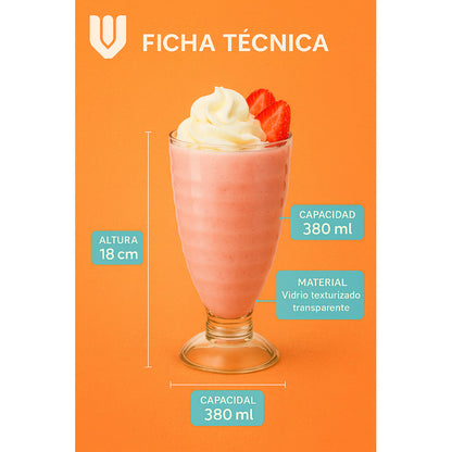 Set 6 Copas Vidrio Resistente 380 Ml Postres Helado Batidos Copa Helado