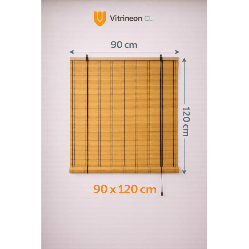 Persiana Roller Bambu Enrollable Cocina Bano Ventana 90x120 Marrón Bambu Natural Decorativo Roller Enrollable Madera Rayas Control Luz Estilo Nordico Ventanas Hogar Oficina