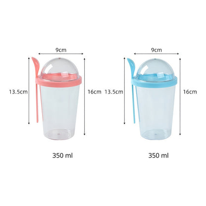 Vaso Snack Acrilico Vaso Con Cuchara Yogurt Cereal 350ml