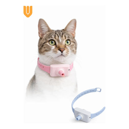 Collar Gato Juguete Interactivo Laser Mascota Inteligente Talla Unica Collar Gato Laser Interactivo Inteligente Rosa Silicona Ajustable Hebilla Led Juguete Mascota Entrenamiento Diversion Rosa...