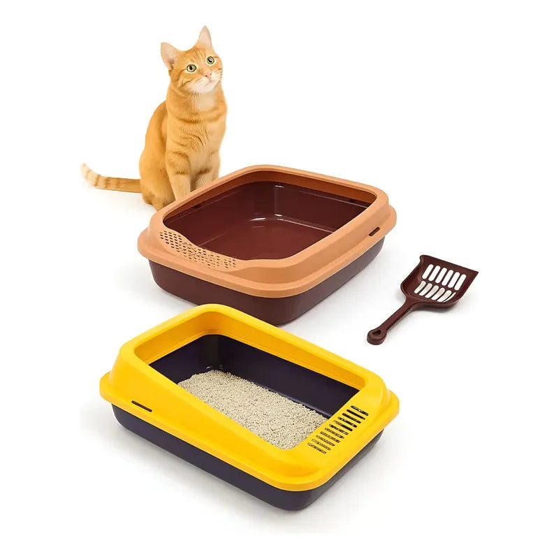 2 Areneros Gato Bandeja Sanitaria Ecologica Caja Arena Pala Multicolor