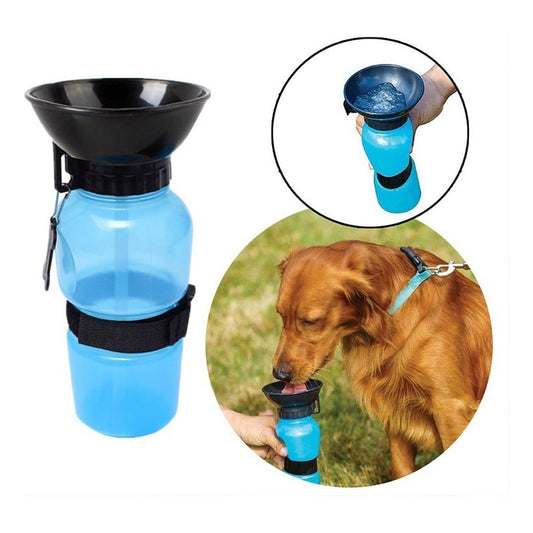 Bebedero Perro Termo Dispensador Agua Perros Portatil 500ml Color Azul