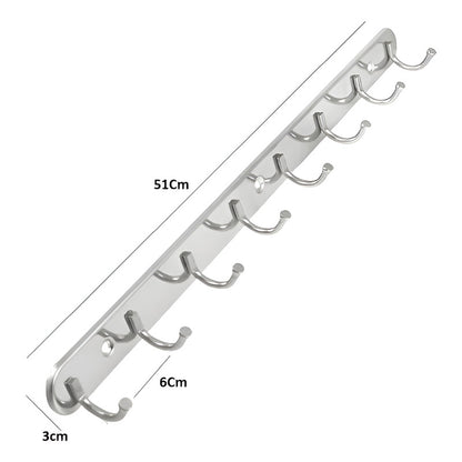 8 Colgador Perchero Aluminio De Pared Colgador Ropa Multiuso