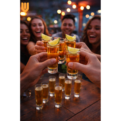 12 Vasos Shot Tequilero Pocillo Largo Vidrio Transparen 50ml Shot Tequila 50ml Vidrio Transparente Cristalino Largo Resistente Reutilizable Fiesta Bar Hogar Lavavajillas