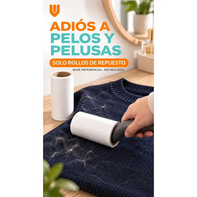 2 Repuestos Saca Pelusa Rodillo Quitapelusas Adhesivo Ropa Repuestos Rodillo Quitapelusas Adhesivo Ropa Textiles Pelos Mascotas Polvo Limpieza Blanco 10 Cm 45 Mm Sin Mango