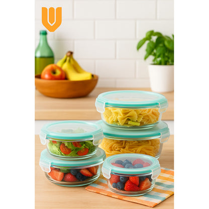 Set 3 Tuppers Vidrio Hermético Microondas Freezer Cocina