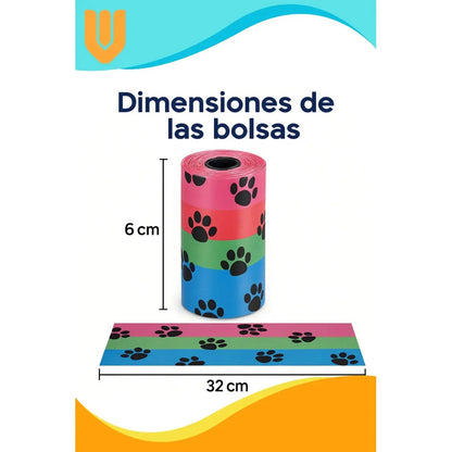 Pack 10 Bolsas Basura Excremento Perro Vitrineon Multicolor Resistentes Compactas 6 Cm X 3 Cm Higiene Mascotas Paseo Canino Recoleccion Desechos Practicas Portatiles Limpieza Urbana