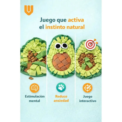 Alfombra Olfativa Palta Perros Juguete Mental Antiestres Color Verde Palta Aguacate Natural Tonos Hoja Selva Mascotas Canino Estimulacion Sensorial Juego Interactivo Lavable