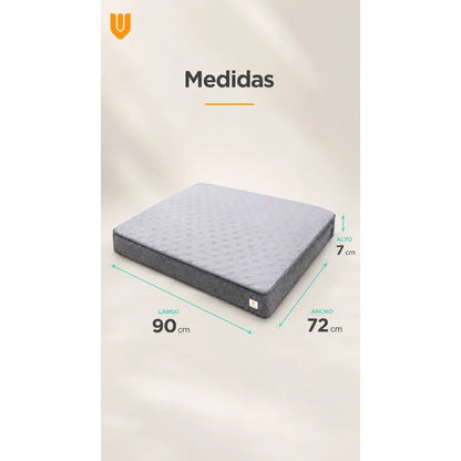 Cama Mascotas Perros Acolchada Resistente Lavable 90x72cm Color Beige