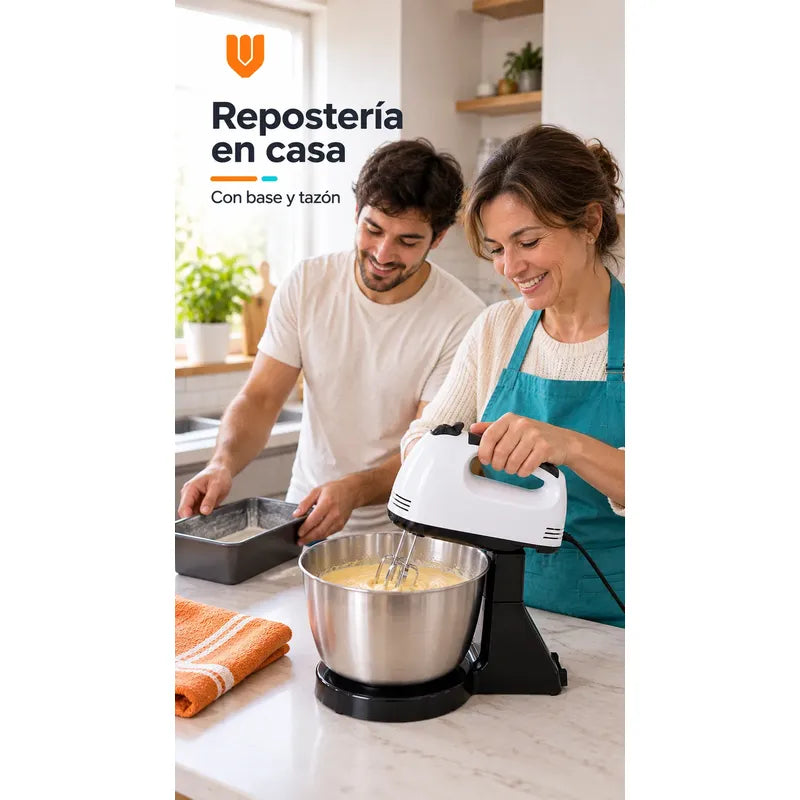 Batidora Electrica 7 Velocidades Base Tazon Pedestal Blanco Batidora Eléctrica Mano Base Tazón Mezcladora Repostería 350 W 7 Velocidades Batidores Ganchos Postres Cremas 50 Y 60 Hz