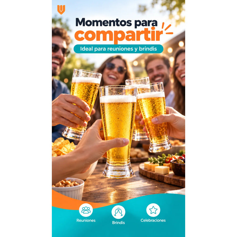 Vaso Acrilico Cervecero Reutilizable 440 Ml Transparente Vaso Transparente