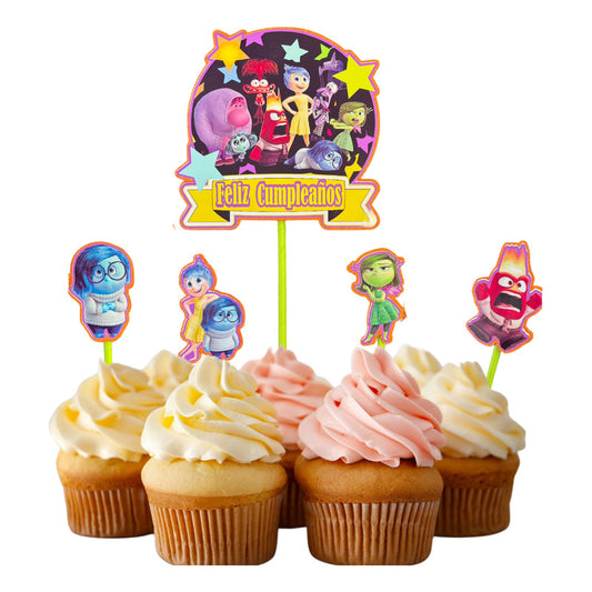 Topper Torta Cotillon Topper Cup Cake Fiestas Intensamente