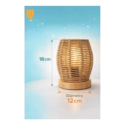 Luz Sobremesa Ecologica Bambus Estetica Japandi Interior Zen Crema Natural Pantalla Difusion Luminica Decorativa Atmosfera Relajante Habitacion Confort Interior Madera Clara Tonalidad Natural...