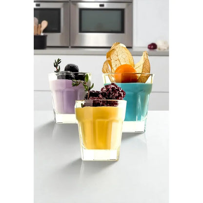 6 Vasos Shoperos Vasos De Postre Vasos De Vidrio Shot Postre Transparente