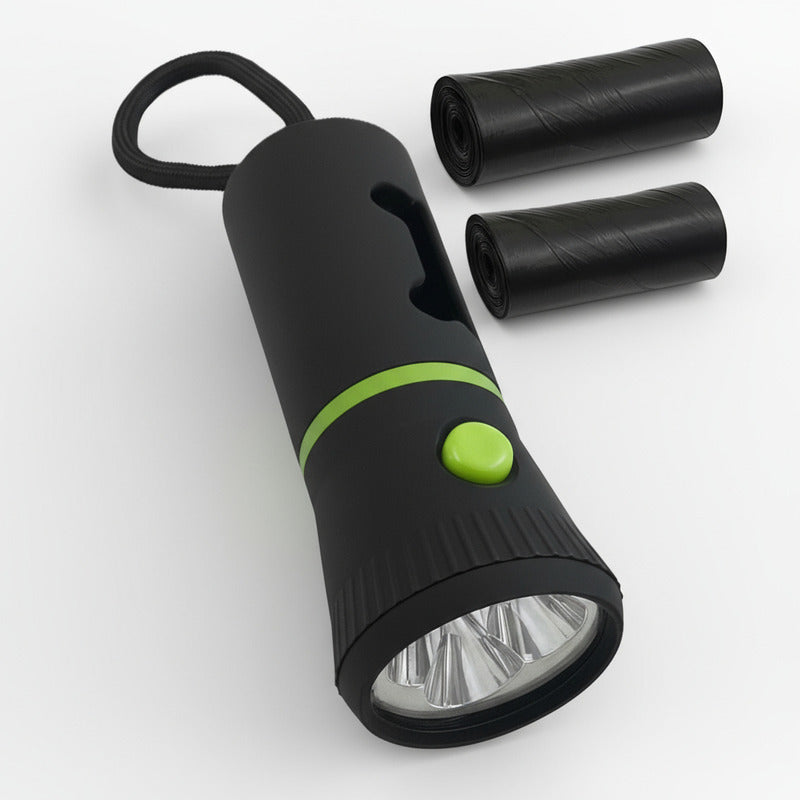 Dispensador Bolsas Mascotas Popo Caca Rollo Bolsas Luz Led