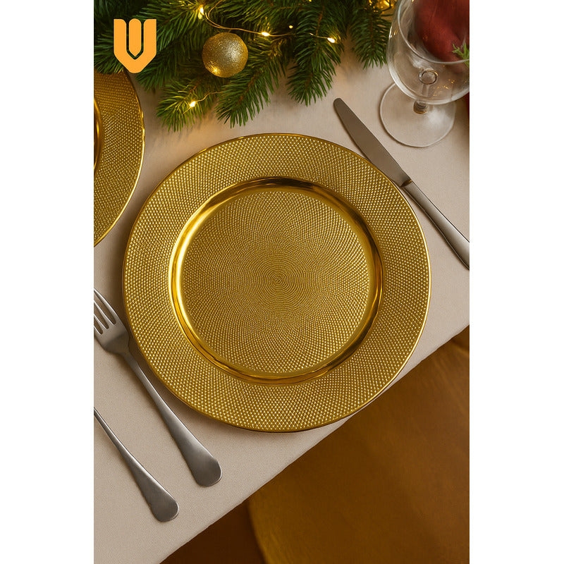 6 Plato Base Navideños Vajilla Navidad Juego De Platos 33cm