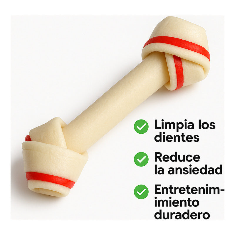 Hueso Perro Cartilago Masticable Higiene Dental Sabor Carne Blanco 1104