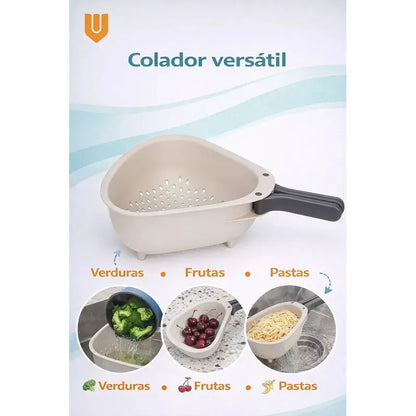 Colador Frutas Verduras Cocina Plegable Compacto Hogar Blanco Cocina Moderno Minimalista Elegante Diseño Compacto Visual Limpio Armonico Resistente Duradero Uso Diario Hogar Premium