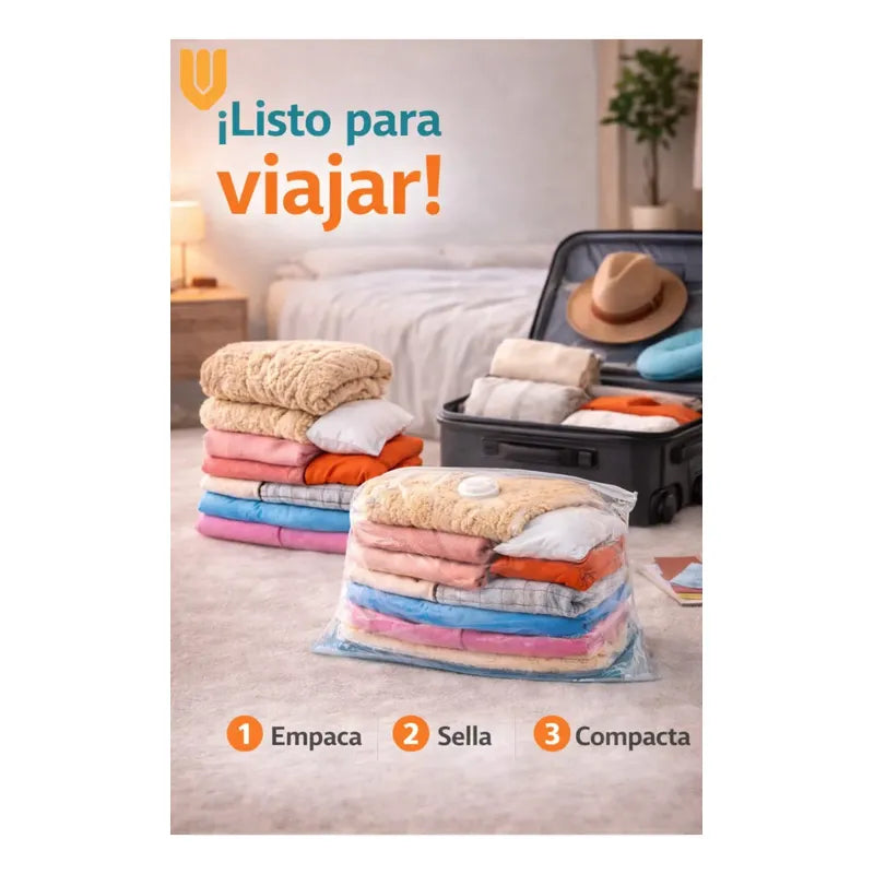 Bolsa Organizador Al Vacio Hogar Ropa Ahorra Espaci 60x80cm
