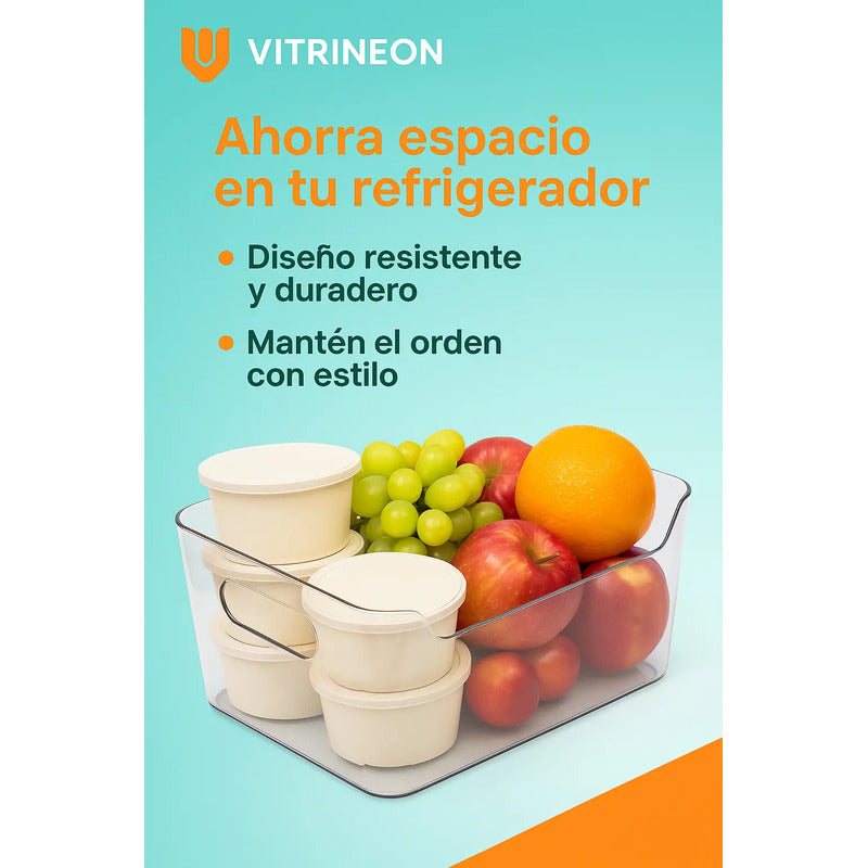 X4 Organizador Refrigerador Contenedor Multiuso Despensa Transparente - 196