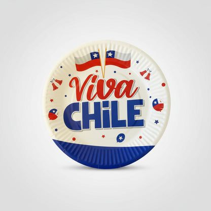 X20 Platos Fiestas Patrias Desechables Decoración Fiestas