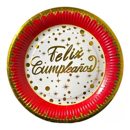 10 Platos De Cumpleaños Feliz Cumpleaños Decoración 1021