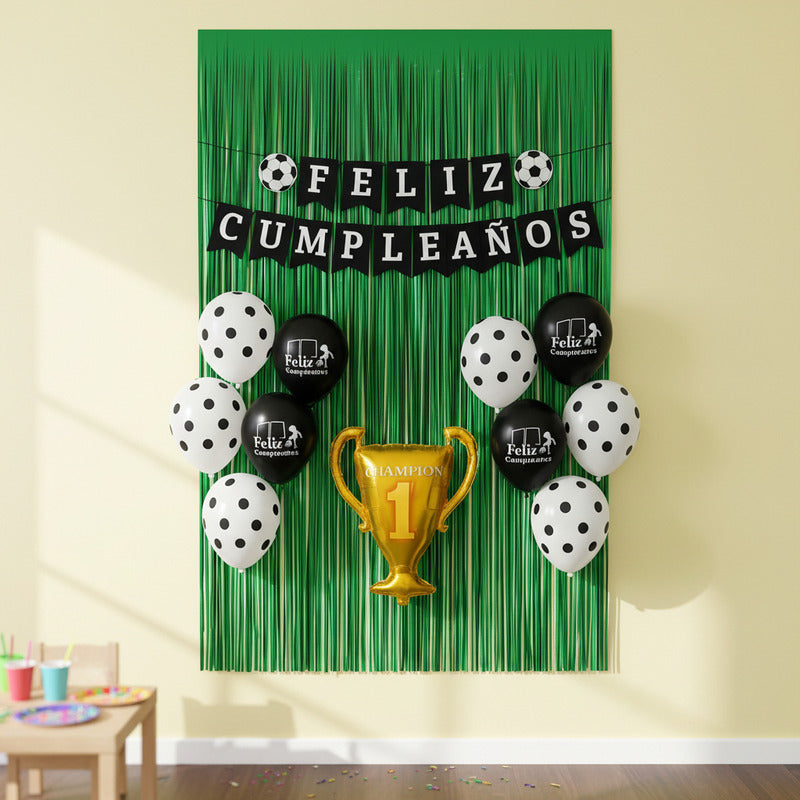 Set 17 Globos Futbol Decoracion Futbol Champions Metalico