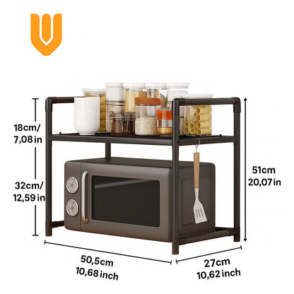 Estante Organizador Para Microonda Soporte Repisa Con Gancho