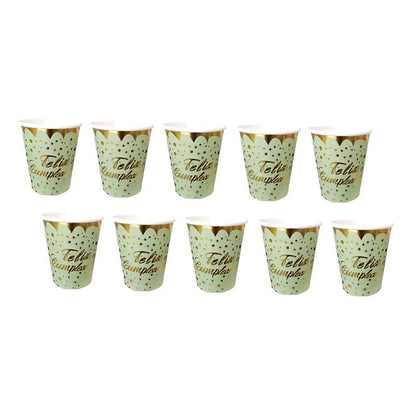 10 Vasos Desechables Cumpleaños Decoracion Feliz Cumpleaños