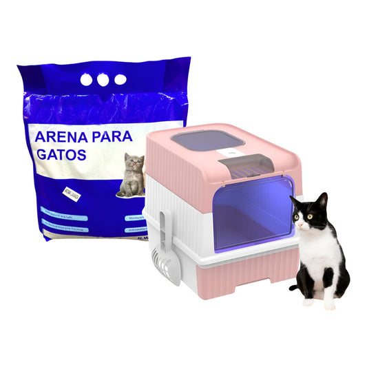 Arenero Xl Baño Sanitario Gatos + Arena Sanitaria Gatos 5kg