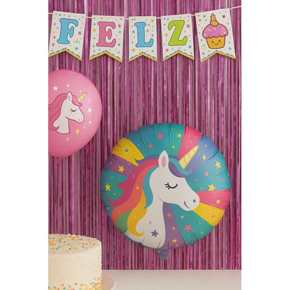 Set 17 Globos Decoracion Unicornio Metalico Fiesta Cumpleaño Verde