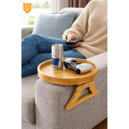 Vitrineon Bandeja Sofa Bambú Porta Vasos Reposabrazos Pro Bandeja Reposabrazos Sofa Bambú Porta Bebidas Porta Vasos Soporte Snacks Control Remoto Organizador Living Mesa Auxiliar