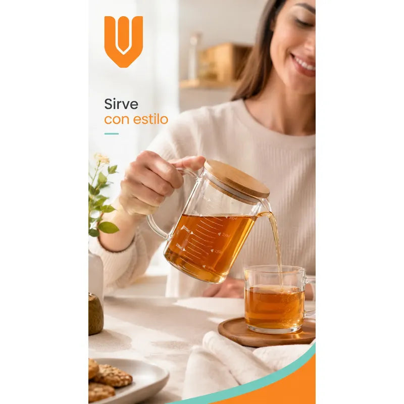 Taza Medidora Vidrio 350ml Transparente Vidrio Repostería Transparente
