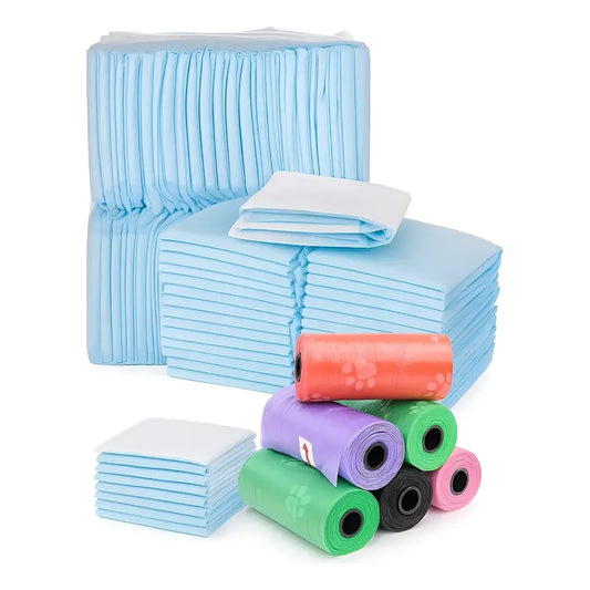 X30 Baño De Perro Sabanilla Perro 60x60 + 10 Bolsas De Caca Azul Sabanilla 60x60
