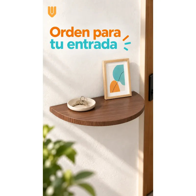 Repisa Flotante Semicircular Mdf Marron 40cm Vitrineon Cl Marron Repisa Mural Flotante Estante Decorativo Organización Recibidor Living Oficina Madera Mdf Muro Concreto Vestidor 40cm