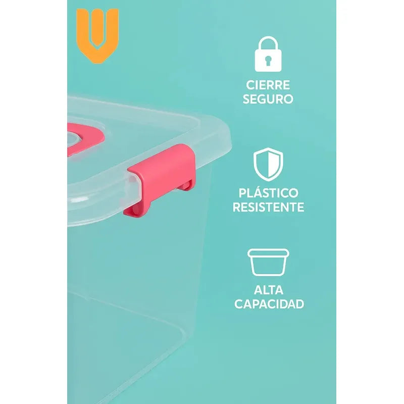 10 Caja Organizadora Transparente Aplilable Almacenamie 6.5l Caja Organizadora Plastico Transparente 6.5l Apilable 28x20x15cm Tapa Multiuso Hogar Oficina Almacenaje Contenedor 5kg Lisa
