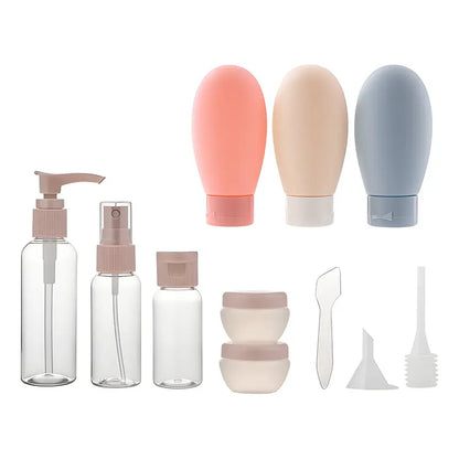 Set 11 Botella Viaje Portátil Contenedores Accesorio Shampoo Multicolor