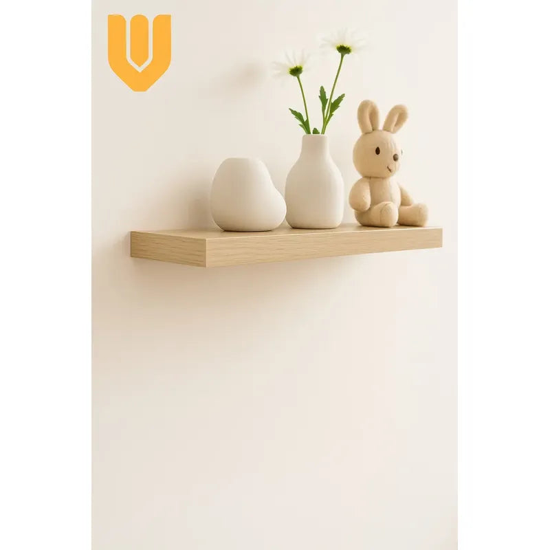 4 Repisa Flotante Dormitorio Baño Estantes Pared Mdf 40x15cm Beige