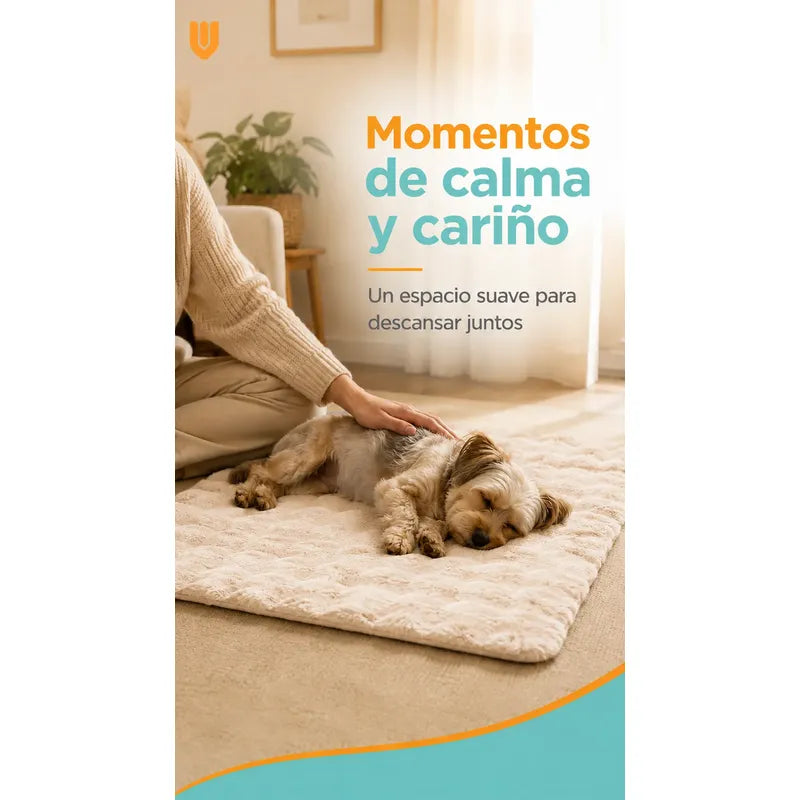 Cama Perros Mascotas Acolchada Lavable Resistente 60x80cm Beigecrema Camas De Perro