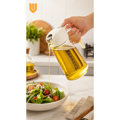 Vinagrera Alcusa De Vidrio Vinagrera Dispensador De Vinagre Transparente Cristal Brillante Cocina Gourmet Elegante Hogar Restaurante Minimalista Moderno Aceite Vinagre