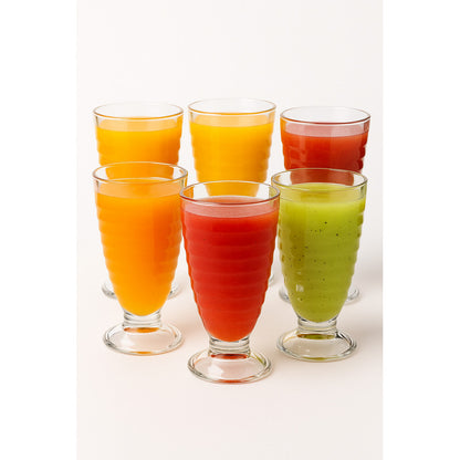 Set 6 Copas Vidrio 380 Ml Postres Helado Batidos Jugos