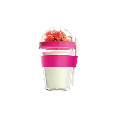 Vaso Snack Acrilico Vaso Con Cuchara Yogurt Cereal 350ml