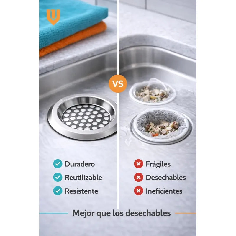 X9 Rejilla Filtro Lavaplato Escurridor Organizador Lavaplato Gris 006-2