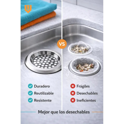 X9 Rejilla Filtro Lavaplato Escurridor Organizador Lavaplato Gris 006-2