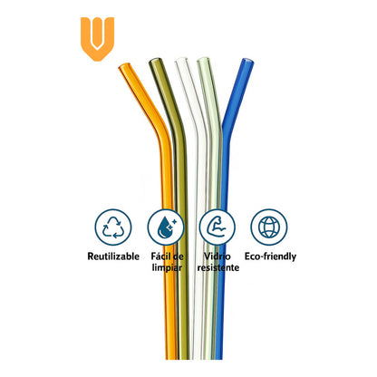 Bombillas Vidrio Ecológicas Reutilizables Set 6 Unidades