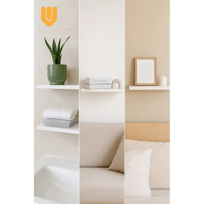 Pack 4 Estanterias Suspendidas Madera Decoracion 50x15 Mural Madera Clara Escandinava Estilo Natural Decorativo Sala Cocina Organizador Mural Elegante