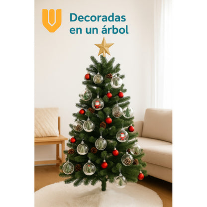 Vitrineon Cl Pack6 Esferas Acrílico Navidad 10cm Transparent