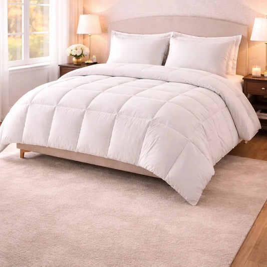 Plumon Nordico Invierno 2,5 Plazas Caliente Suave Dormitorio Diseño Liso Moderno Minimalista Elegante Textura Uniforme Suave Decorativo Dormitorio Estilo Nordico Contemporaneo Blanco Suave...