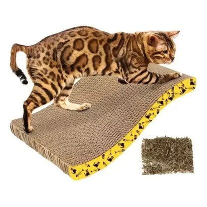Rascador Para Gatos Carton Corrugado Rascador Con Catnip Onda Gato Gimnasio Marrón