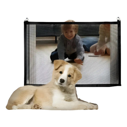 Puerta De Seguridad Plegable Magica Malla Para Mascotas Negro 619